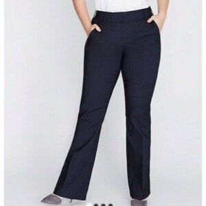 Lane Bryant The Lena Wide Leg Trousers High Waisted Sz 28 Short Bootcut Navy New